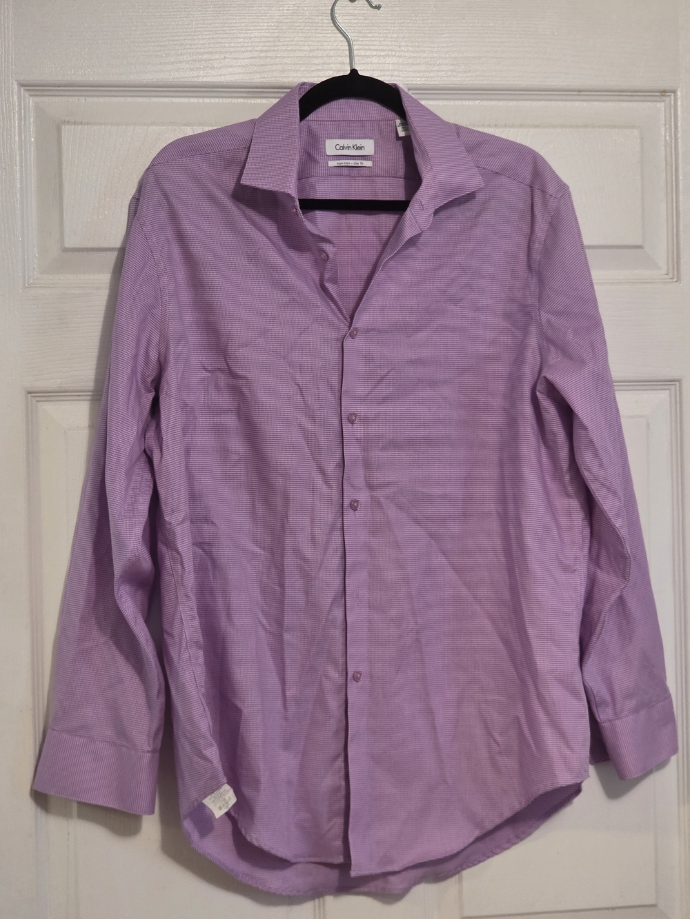 Calvin Klein Men's Light Purple Spread Collar Dress Shirt 32/33